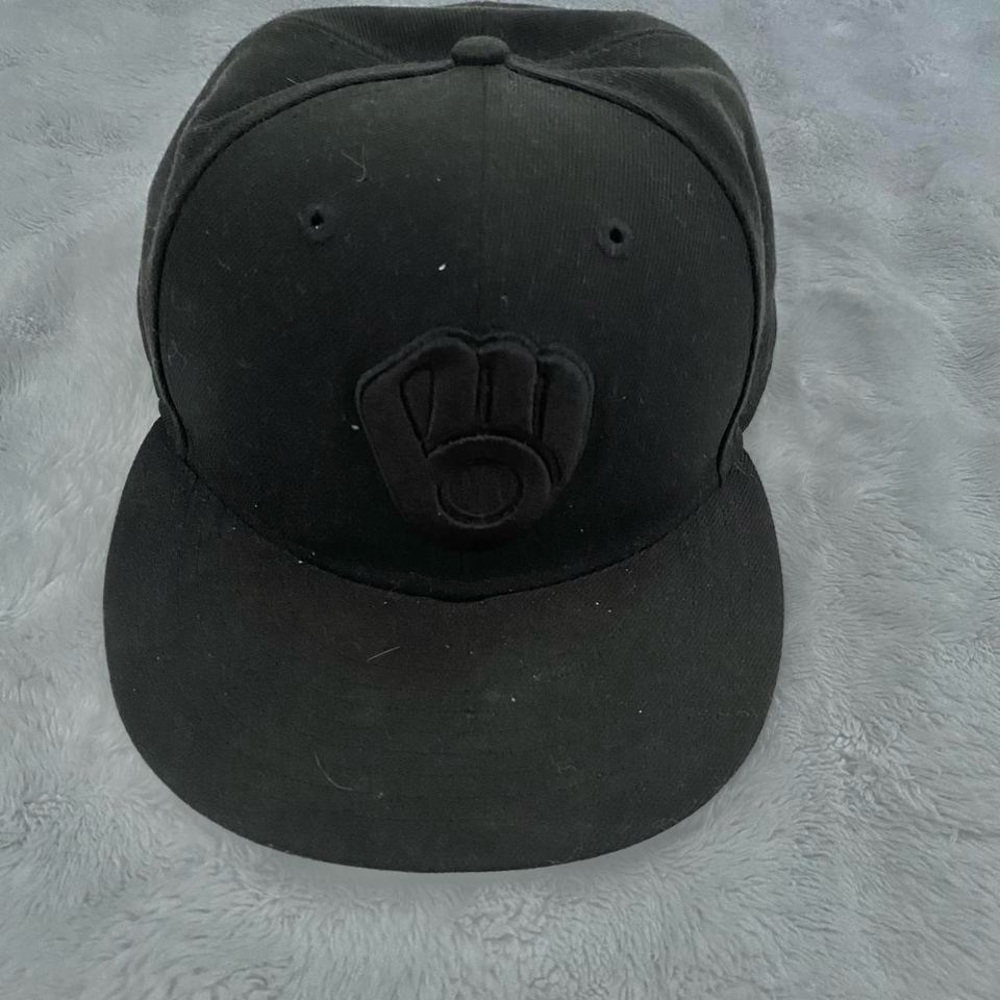 New Era Black Baseball Milwaukee Brewers Cap